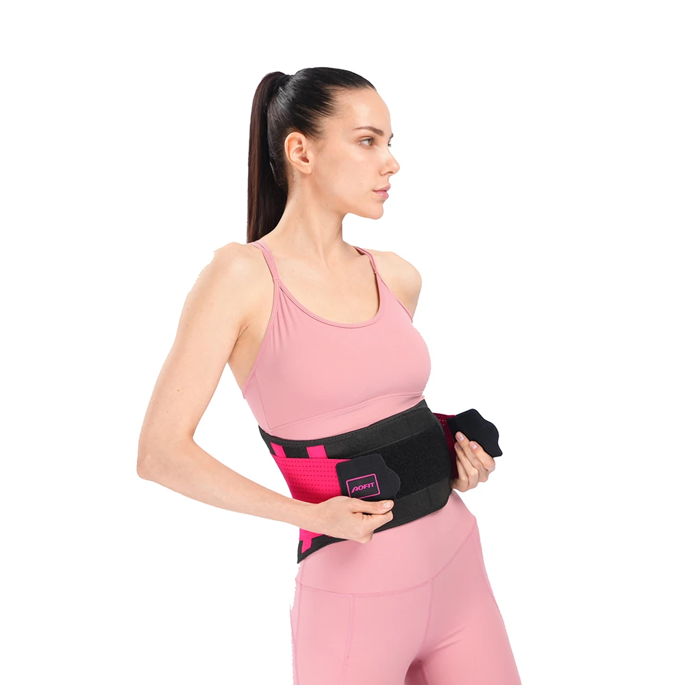 

Red Color Fixed Support Waist Trimmer Adjustable Training Shaper Relieve Muscle