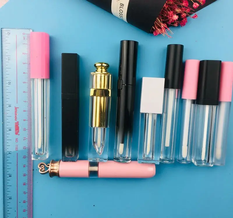 Create your own private label vegan lipgloss with low moq 10 pcs for one shade in empty lip gloss packaging tubes