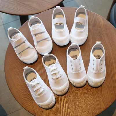 

Kids Slip On Sneakers White Canvas Shoes Wholesale