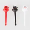 custom lucky cat cute plastic fruits fork tool eat fruit cute cartoon forks for children lunch sign decorative sign fork