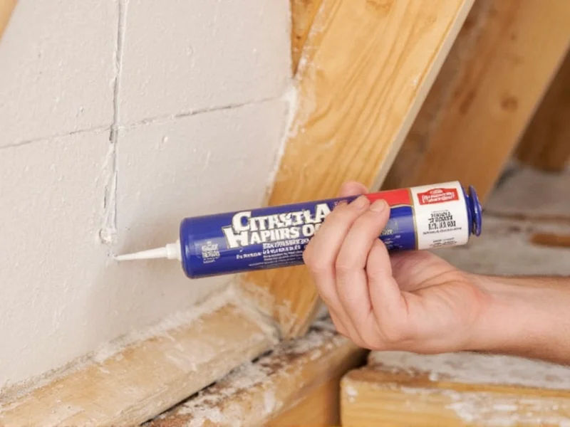 Attic air sealing gaps with fire-rated caulk
