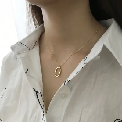 

New Arrival 18K Gold Plated S925 Silver Necklaces Geometric Sterling Silver Necklace For Holiday