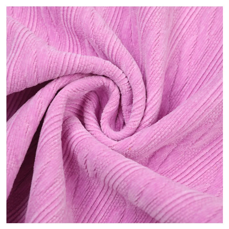 

100%Polyester Chenille Jersey Knitted Fabric 420G Single Side Wavy Strip Jacquard Chenille Fabric