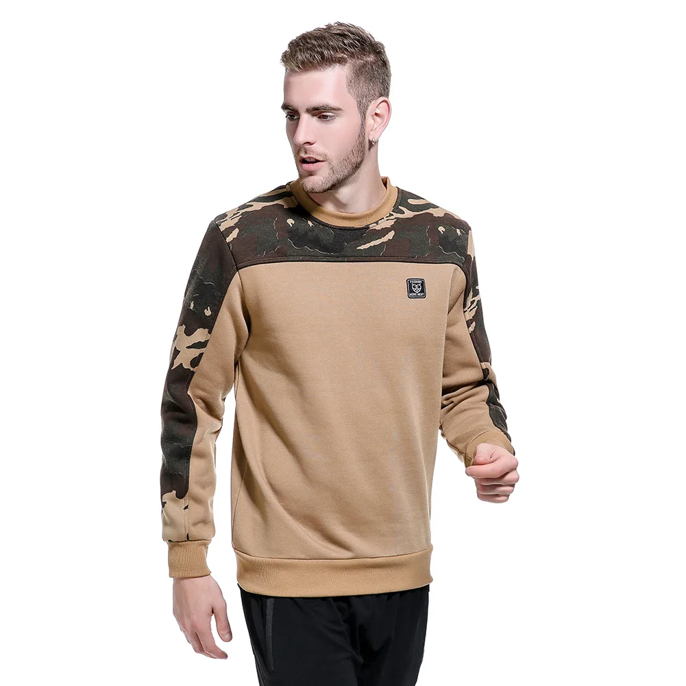 

fall 2021 USA EURO size jumpers men casual camo patchwork Oversied fleece mens crewneck autumn pullover style sweatshirt