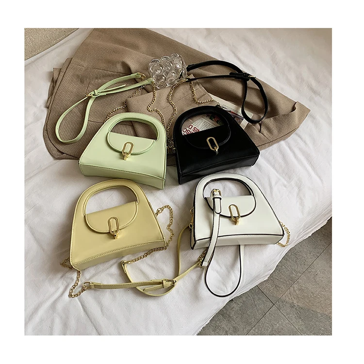

Chunky Simple Women Handbags Famous Brand Luxury Lock Messenger Bags Pure Color Hand Bags High Quality PU Leather Shoulder Tote