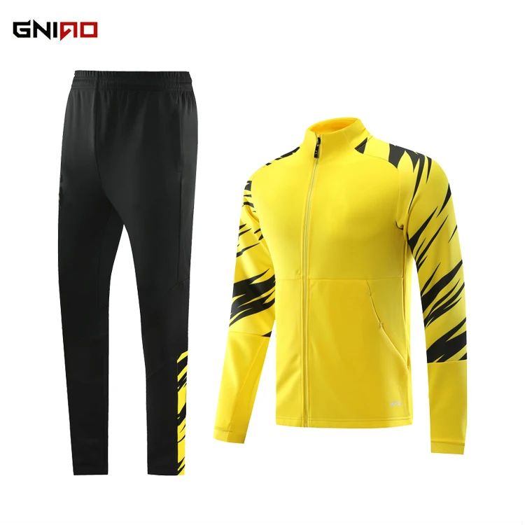 

Wholesale thailand quality football training suit set men's high quality soccer jacket with pants, Different color is available