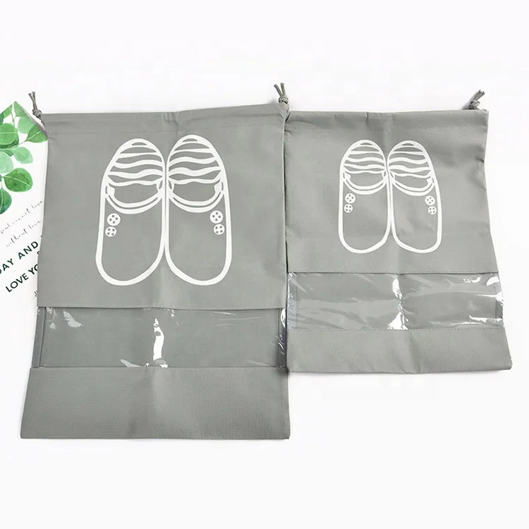 
High quality cheap custom logo drawstring waterproof shoe dust bag for travel 