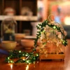 2019 green leaf garland wire waterproof outdoor christmas decoration string led light