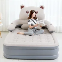 

Cartoon Bear Inflatable Travel Bed Camping Picnic Park Air Mattress Portable Lazy Couch Household Double Thickening Mat