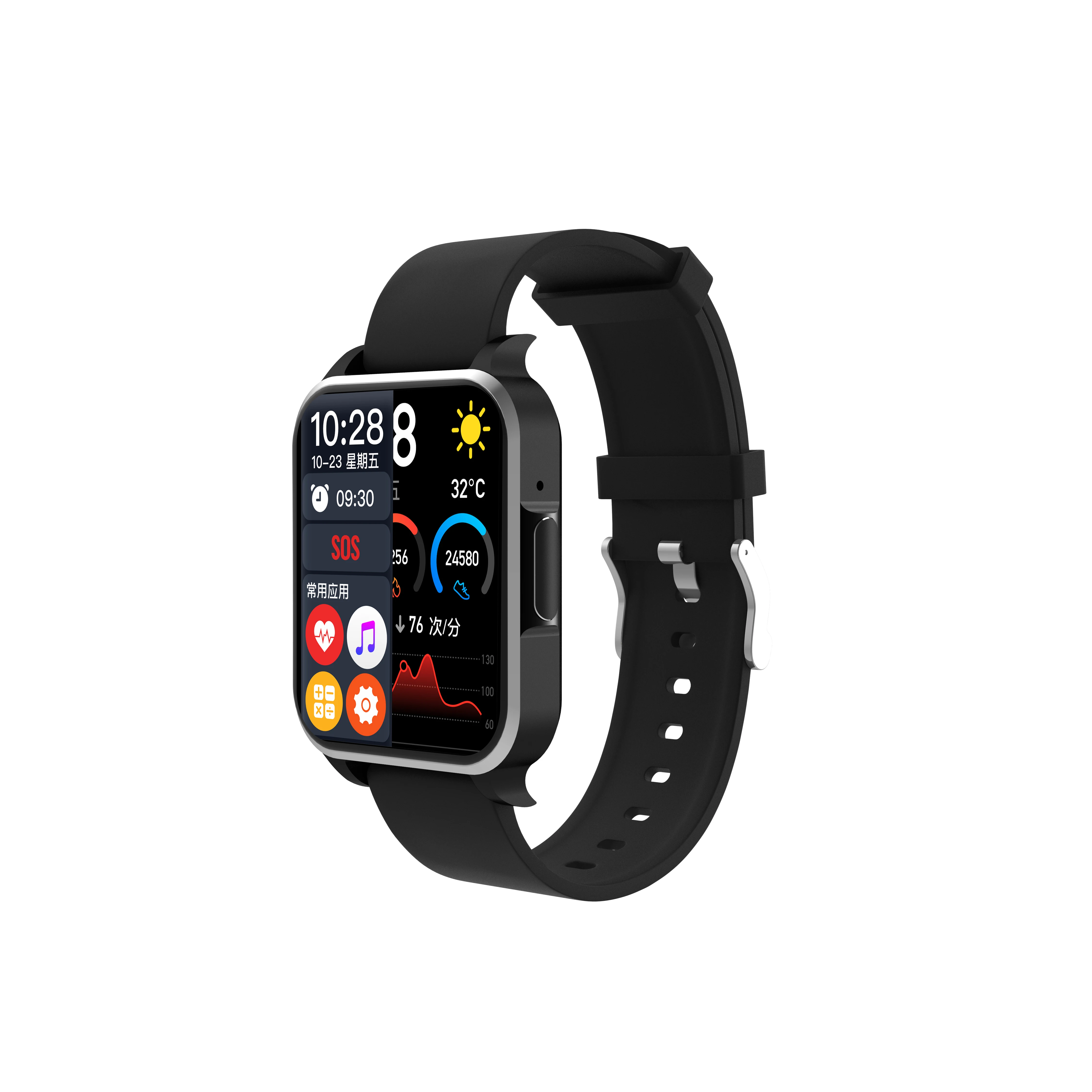 

Newest TWS smart watch ST10 BT voice call Local music playback BT earphone game Running track Body temperature ST10 smartwatch