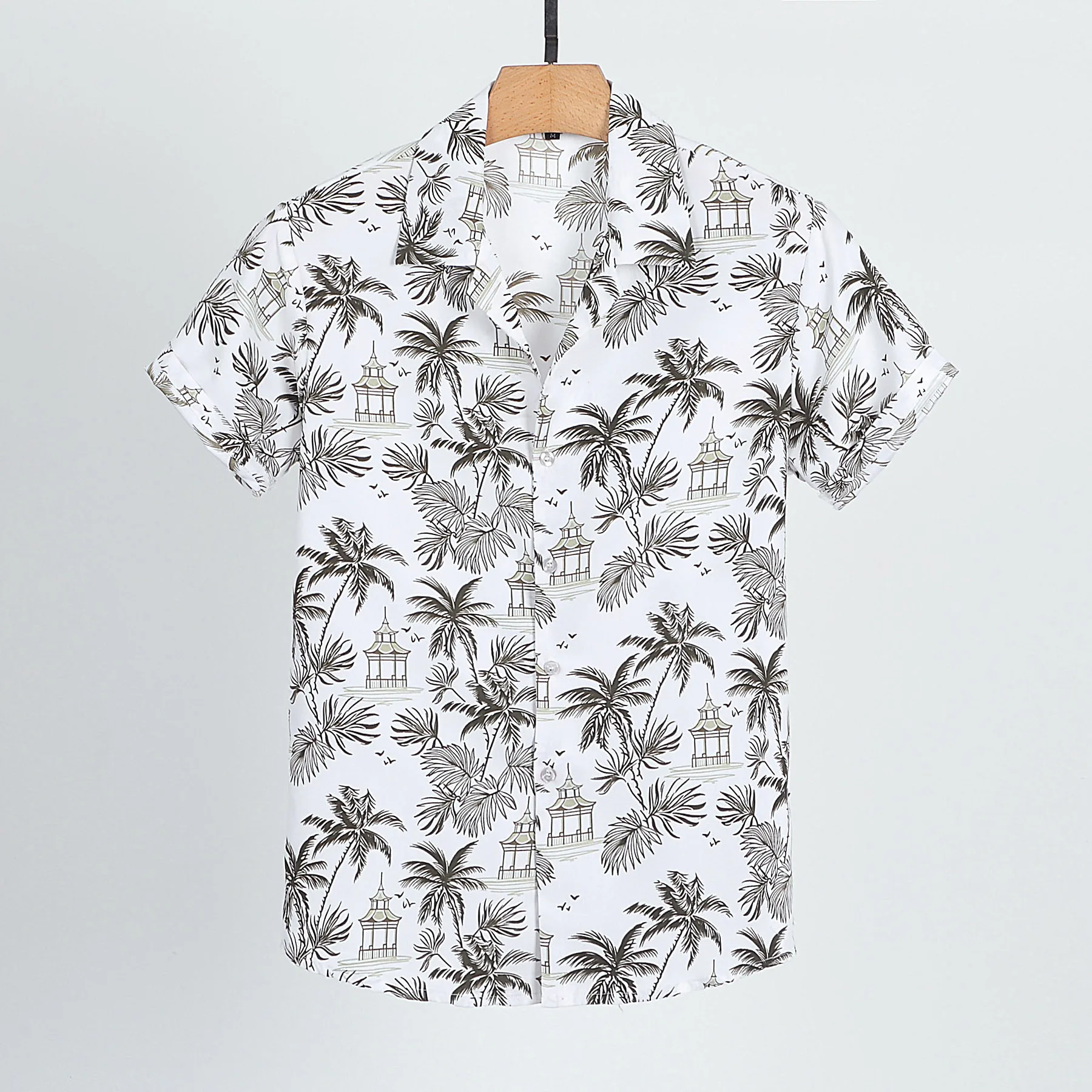 

Good design summer low MOQ custom printed men clothing linen shirts for men casual