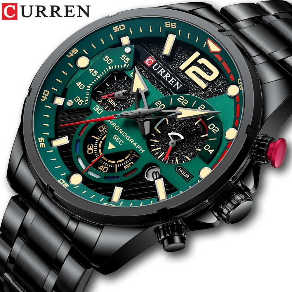 

Hot Selling Brand Men's Quartz Watch Luminous Quartz Watch Casual Curren 8395 Chronograph Male Watches