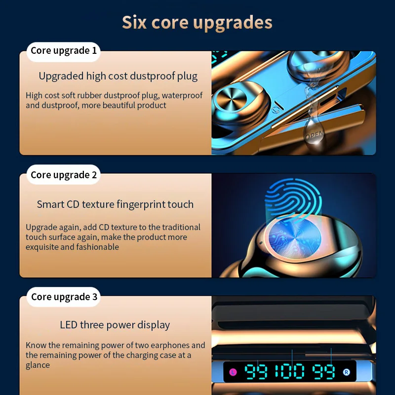 F9 waterproof ipx5 tws earbuds sport headset bluetooth 5.0 wireless headphones for iphone xiaomi sumsang huawei - ANKUX.COM