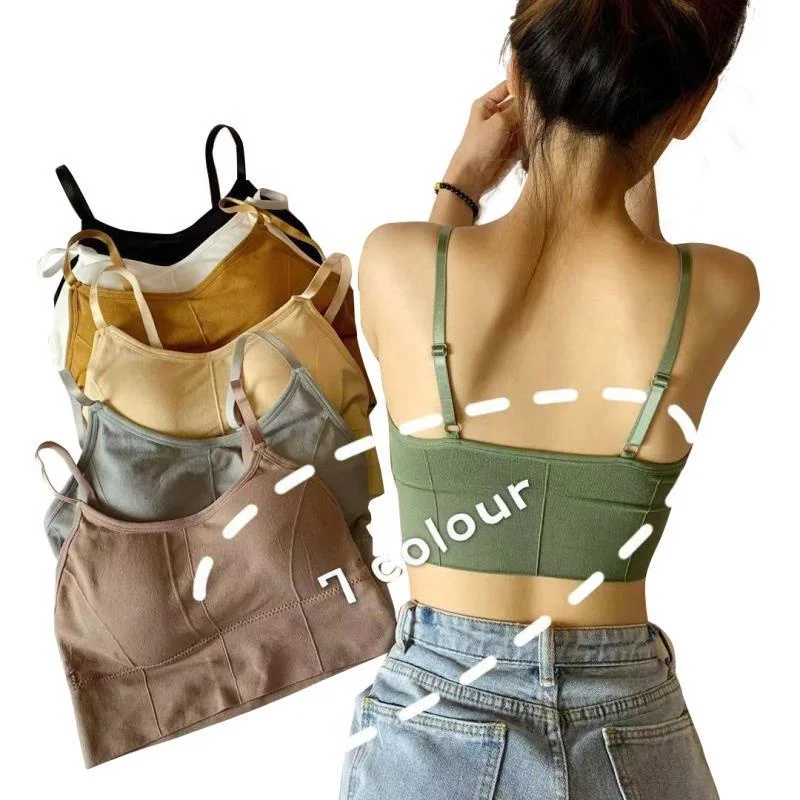 

Popular seamless sports tube top cotton bra Wrapped Chest Girl Vest Seamless suspender vest, Custom