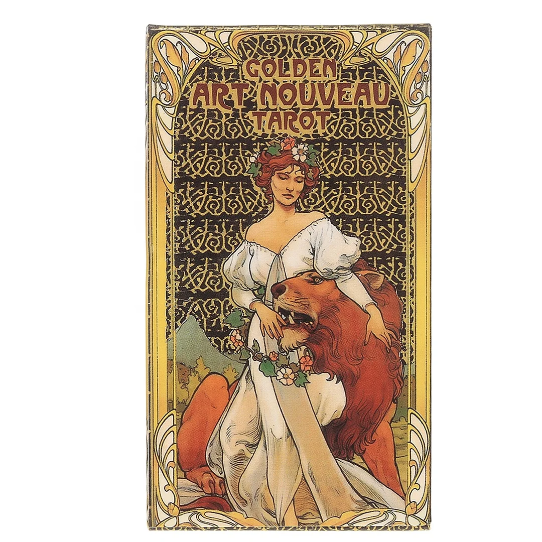 

Golden Art Nouveau Tarot Cards Fun Deck Table Board Games New Products 1 Bundle Mixed Box Set cartas de tarot, Customized color