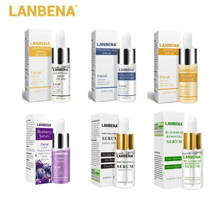

LANBENA Vitamin C +Six Peptides Serum 24K Gold+Hyaluronic Acid Serum Anti Aging Wrinkle Moisturizing Whitening Skin Care