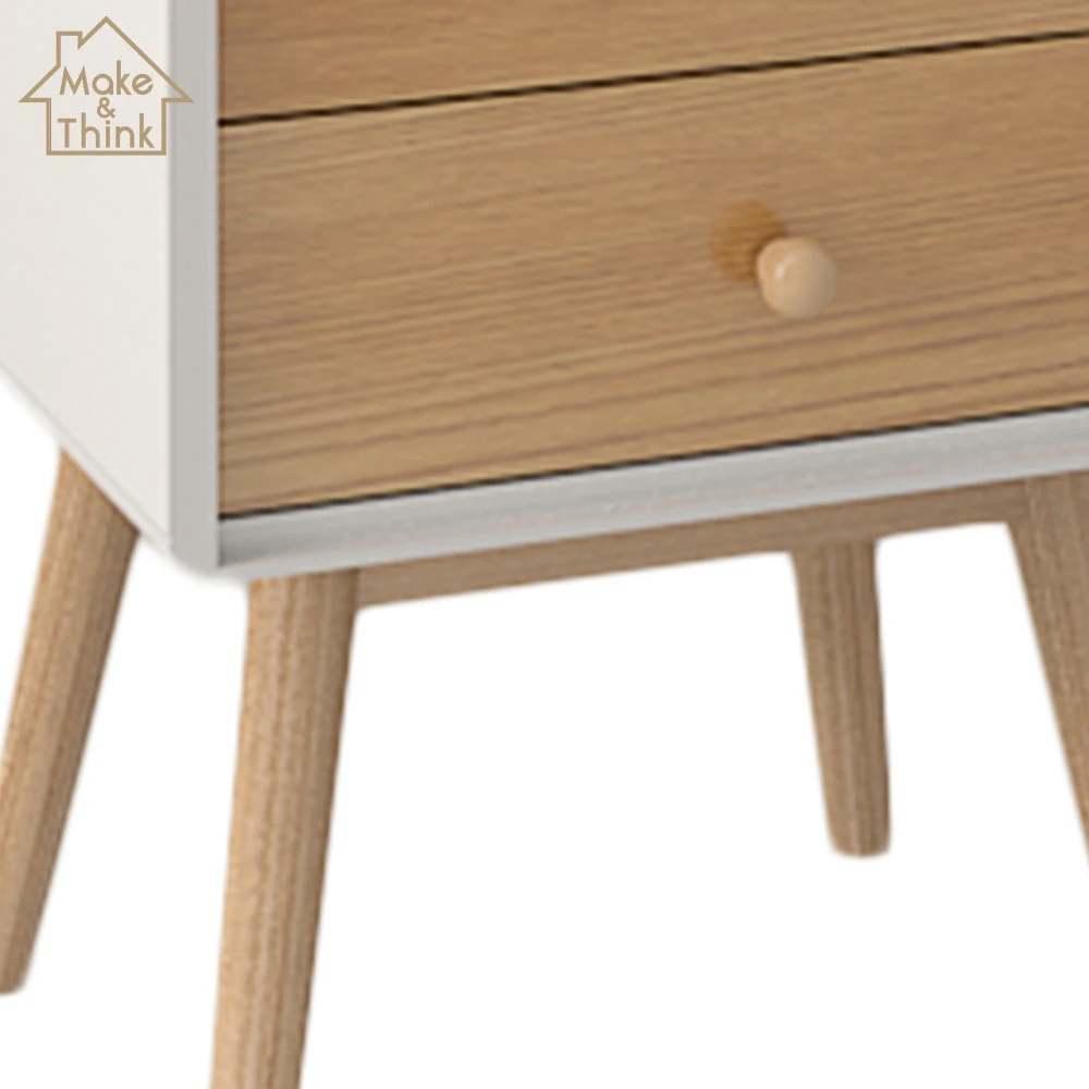 
White nightstands pine legs bedside table bedroom furniture comodino 