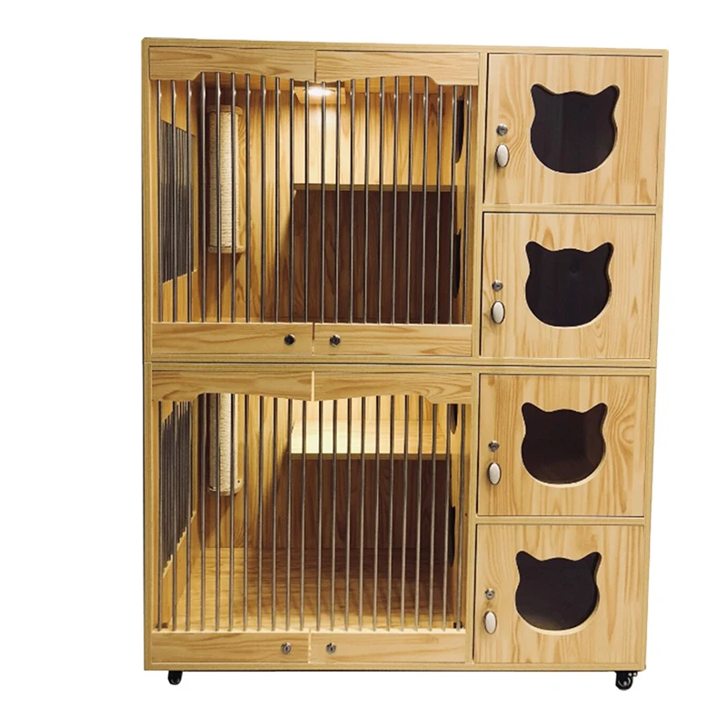 

Environmental Protection Material Pet Cat House Wooden Luxury Pet House Solid Cat Litter Box Enclosure Cage, Customized color
