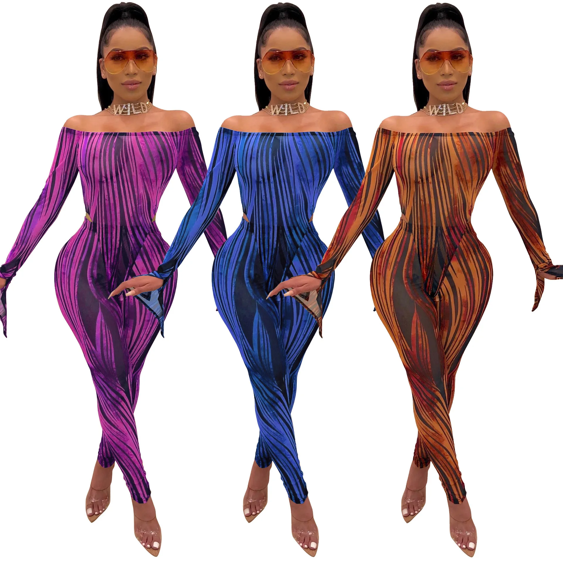 

factory price women two piece bodycon jumpsuits outfit and rompers