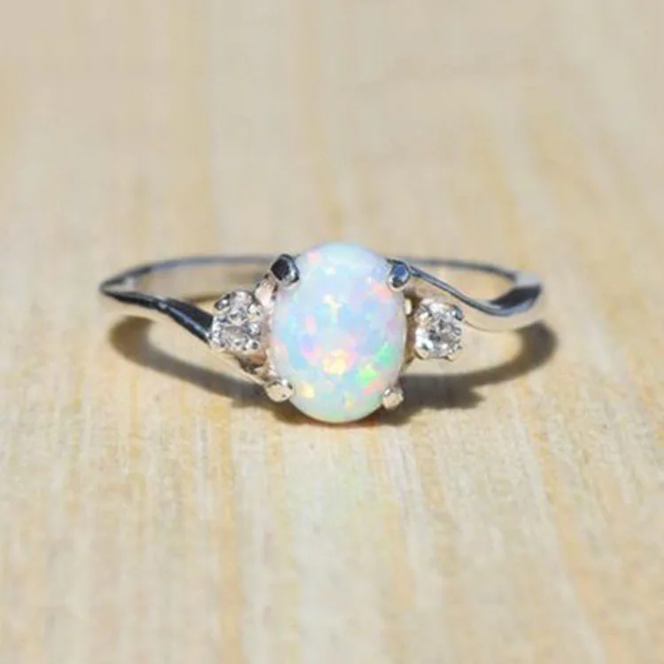 

Opal fashion rings platinum plated rings jewelry women delicate gemstone ring