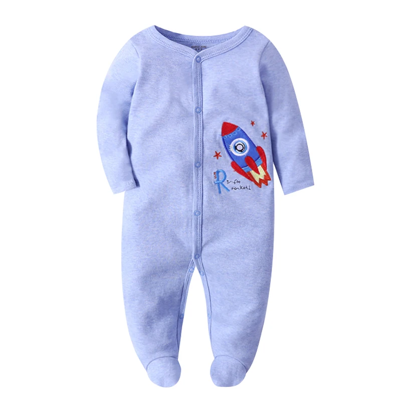 

RTS Baby Footie Pajamas Long Sleeve Baby Clothes Cotton Jumpsuit Unisex Printed New born Baby Clothes Rompers, Mix color