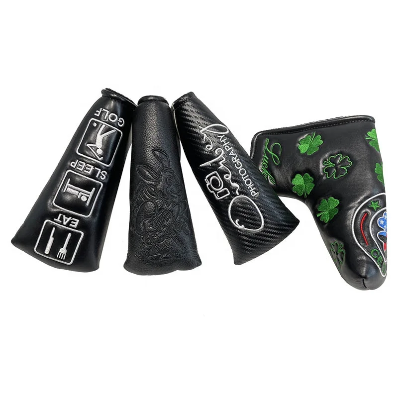 

Black Blade Putter Cover with custom logo magnetic, Black or custom