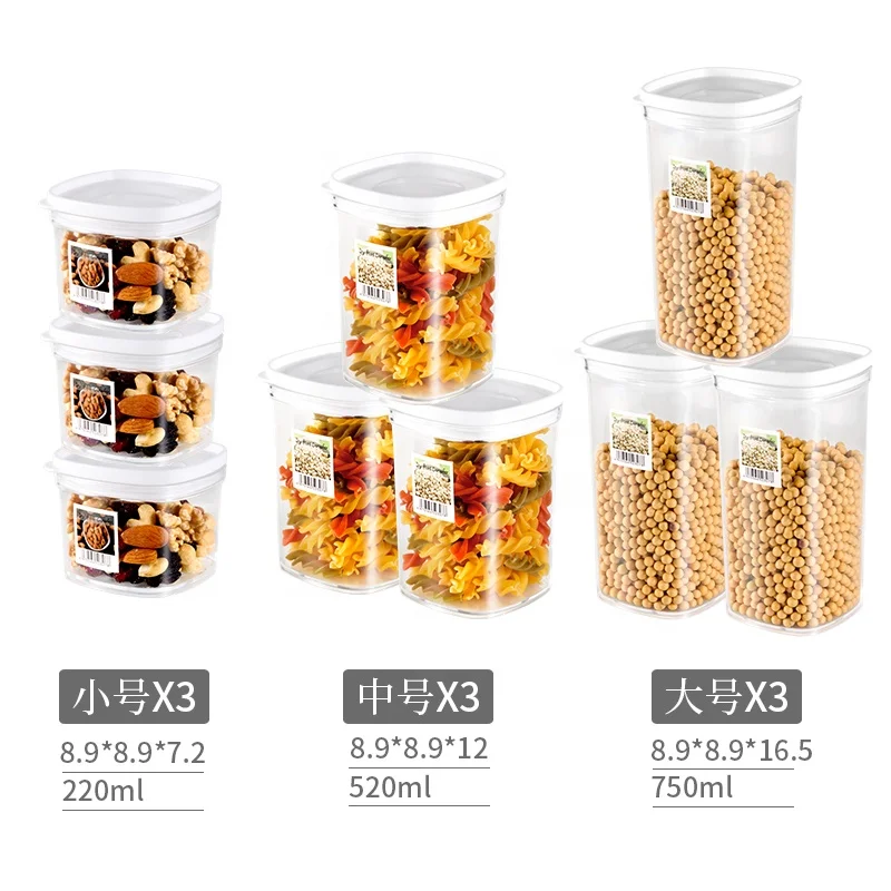 
Multiple specifications plastic airtight container jars with sealed lids jar seal sticker 