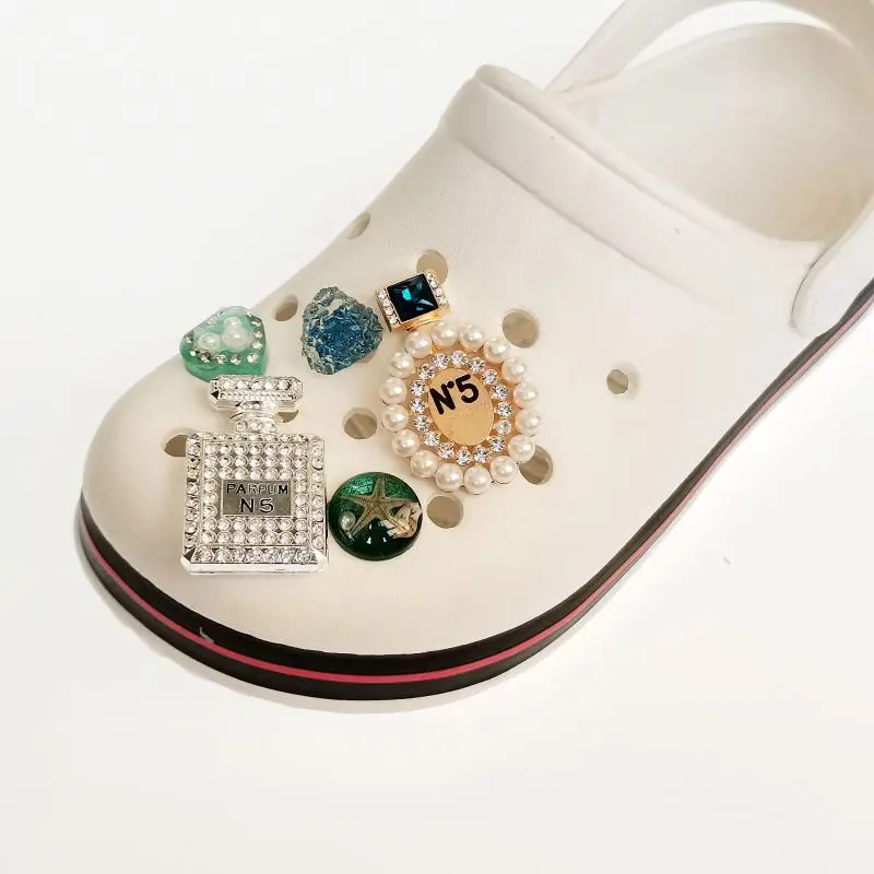 

Custom new fashion transparent acrylic shoe decoration clear shoe clog charm for croc accessory