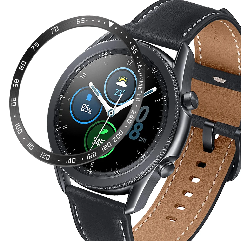 

For Samsung Galaxy Watch 3 41mm/45mm Protector Case Cover Sport Stainless Steel Metal Adhesive Bezel Ring, 10 colors