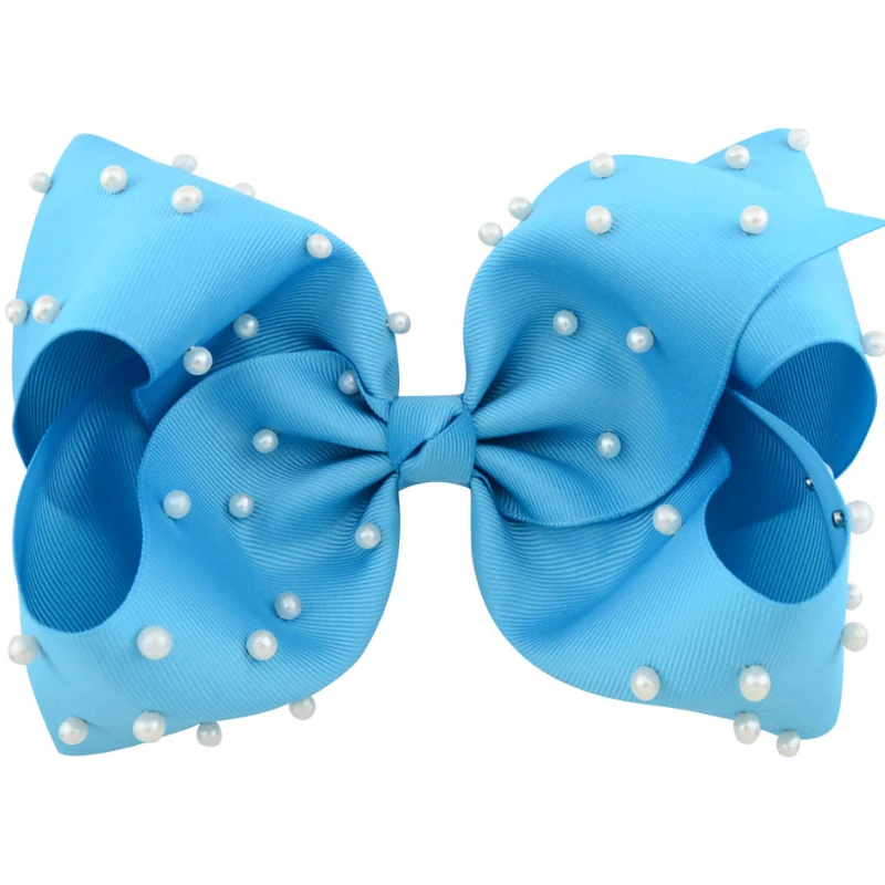 

2020 newest JOJO ribbon pearl hairpin 8 inch oversized bow headdress for girls