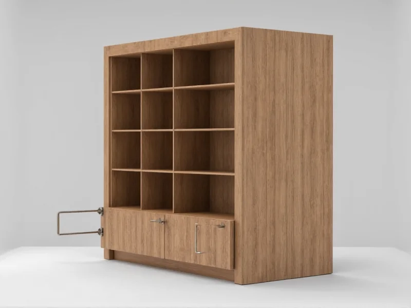 Custom trapdoor with hidden bookshelf facade mechanism