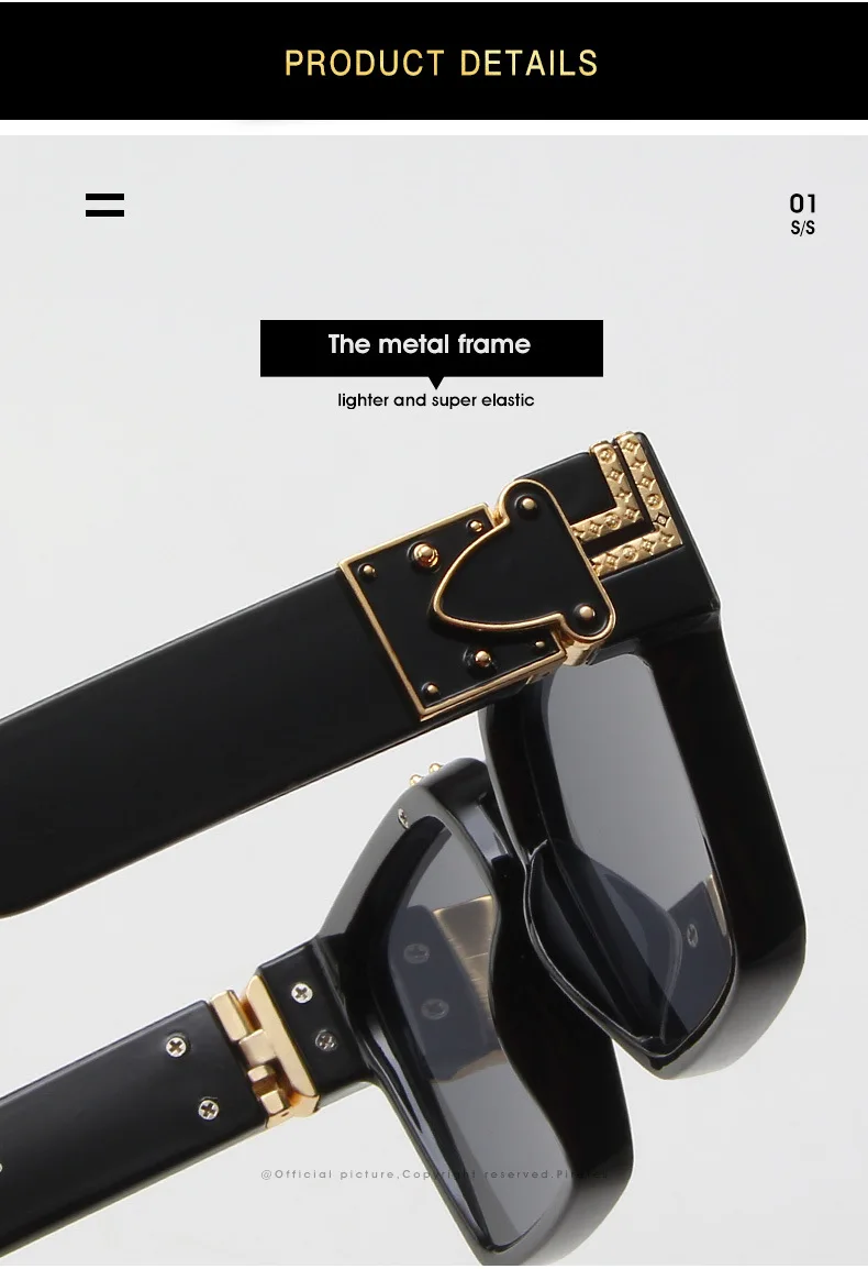 Personalized Sunglasses For Men, Square Millionaire Sunglasses