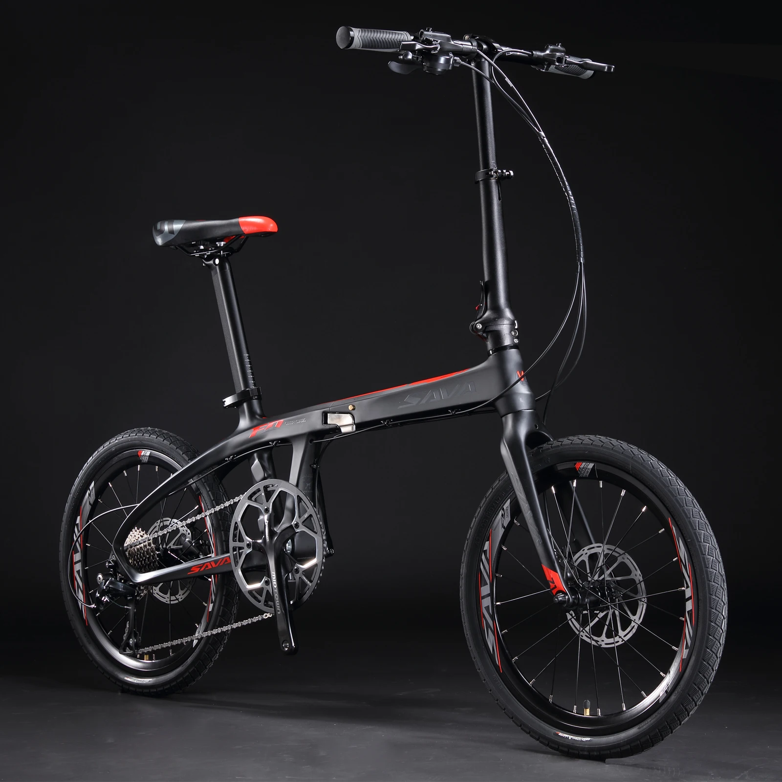 

Adult Good Quality Carbon Adult Folding Bicycle Hot Sale Ultralight Mini Carbon Fibre Bicycle Folding Bike, Black red/black blue/black orange
