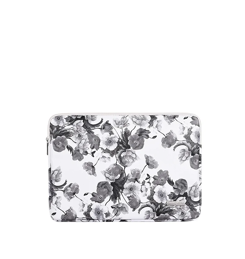 

2021 waterproof PU leather laptop bag backpack men and women printing printing, White