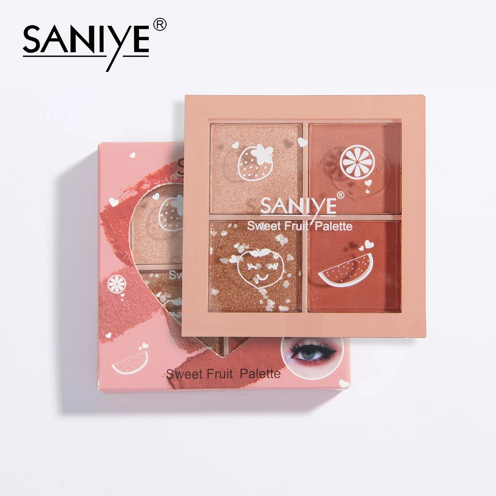 

Saniye 4 colors high pigment eye shadow eye shadow palette private label cosmetics makeup korean eyeshadow palette custom