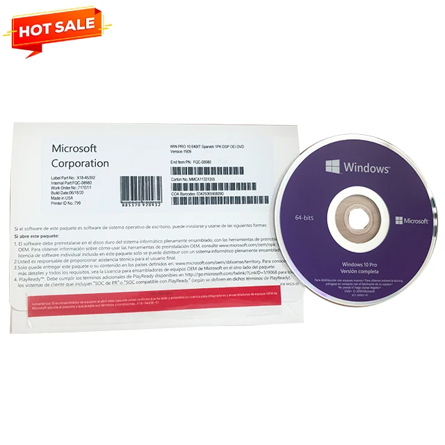 

Windows 10 professional OEM full package Spanish Language DHL free Shipping Original OEM Key 12 Month Guaranteed