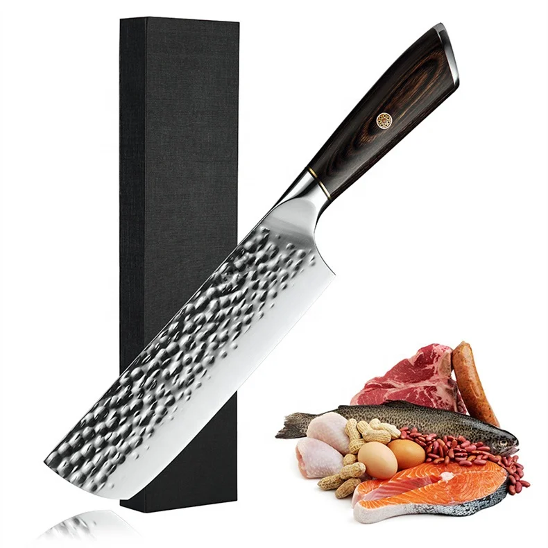 

Amazon New  German Steel Forged Chef Butcher Knife Professional Sharp Stainless Steel Japanese Clever Knife