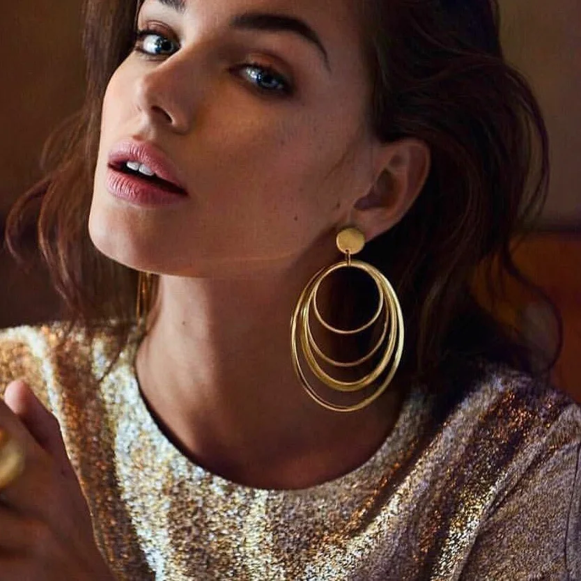 

Women Earrings Bohemia Big Hoop Earrings Hoop Earrings