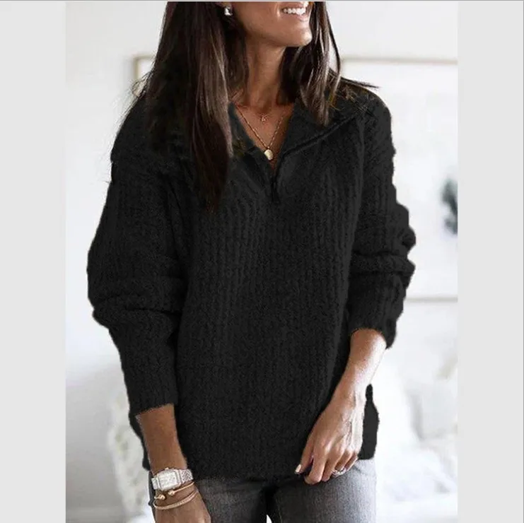 New Women Autumn Ribbed Zipper Sweaters Navel Bare Crop Tops Cardigan