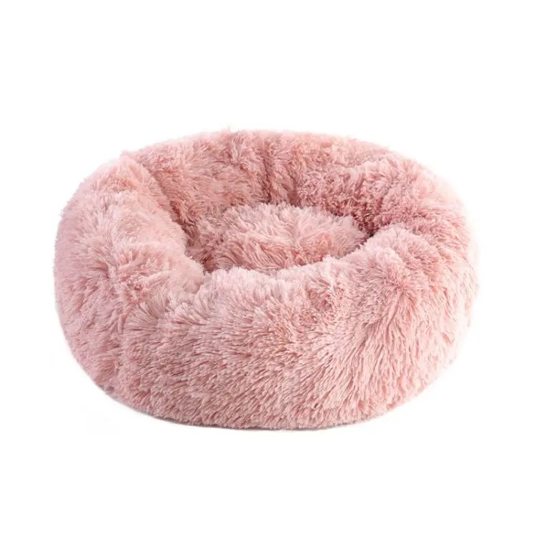 

Donut Round Dog Bed Soft Plush Cat Cushion Bedding Set Furniture Beds for pet, Customized color