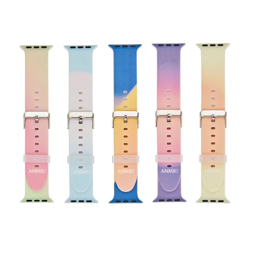 

Pattern Printed Custom Silicone Watch Band Color Print Strap Wristband Replacement Band For Apple Watch 6