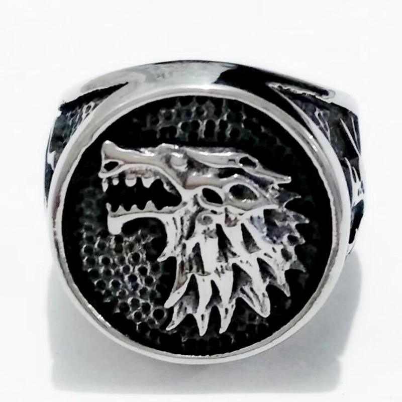 

Ring Vintage Mens Stainless Steel Wolf Shape Animal Design Rings Wholesale