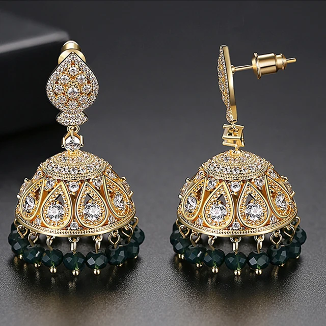 

ADELANTE Tassel Banquet Ladies Copper Zirconium Stud Earrings Temperament Hollow Pearl Drop Earrings Copper Inlay Zircon Women's