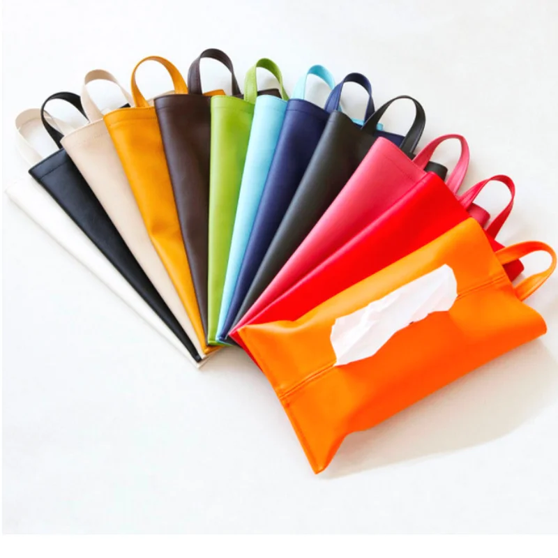 

PU Leather Tissue Box Cover Table Box case Tissue Cover Hanging Tissue Bag for Car Hotel outdoor