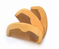 

Custom logo natural pear wood mini hair beard comb