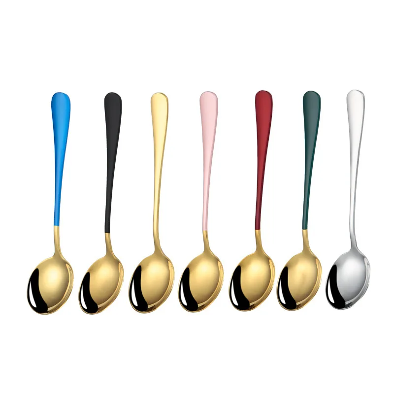 

Stainless Steel Cadbury N Spoon Small Round Fruit Dessert Coffee Spoon For Hotel Restaurant Home, Multicolored