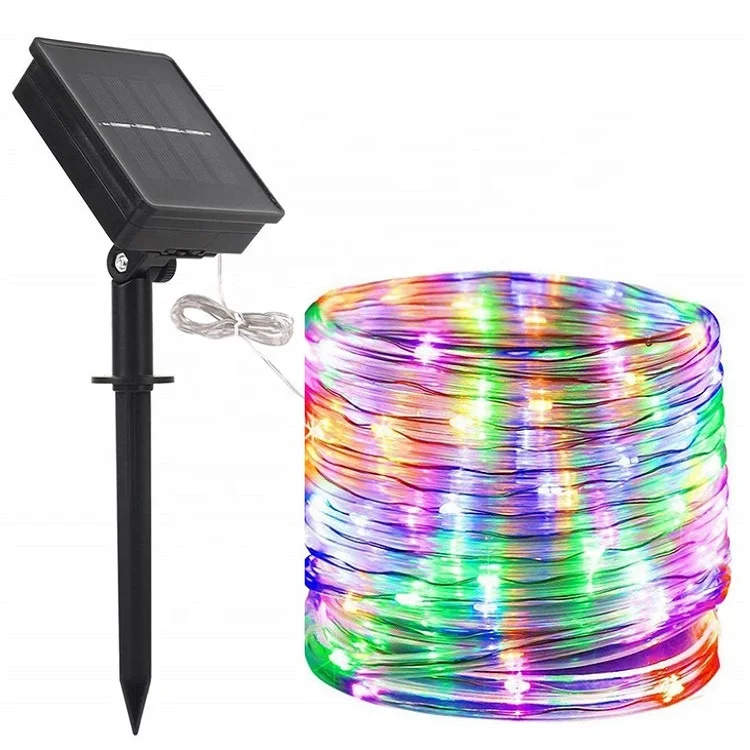32.8FT  100 LEDS  String Lights solar paneIs  power  Waterproof 8 Modes rope light  for Christmas Wedding Festival Decor