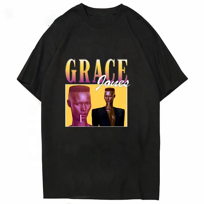 

Wholesale Grace Jones Tops Tee New York City Legend Disco Conan Boomerang Island Life T-Shirt High Quality Casual Printing, Picture
