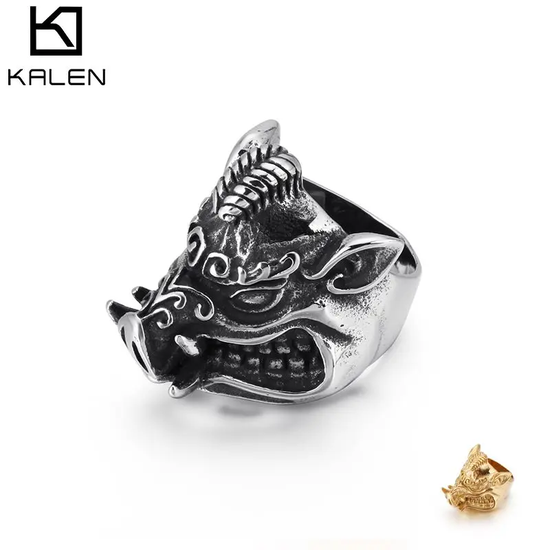 

KALEN Stainless Steel Animal Rings For Men, Rose gold/gold/silver