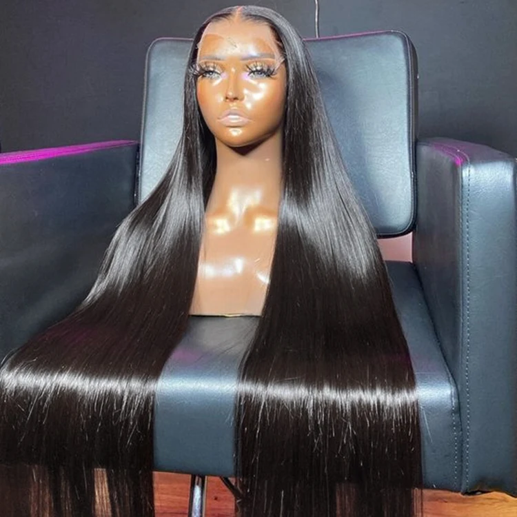 Wholesale Bone Straight Virgin Human Hair Glueless Transparent Lace Front Wig Cuticle Aligned Silky Straight Lace Front Wigs